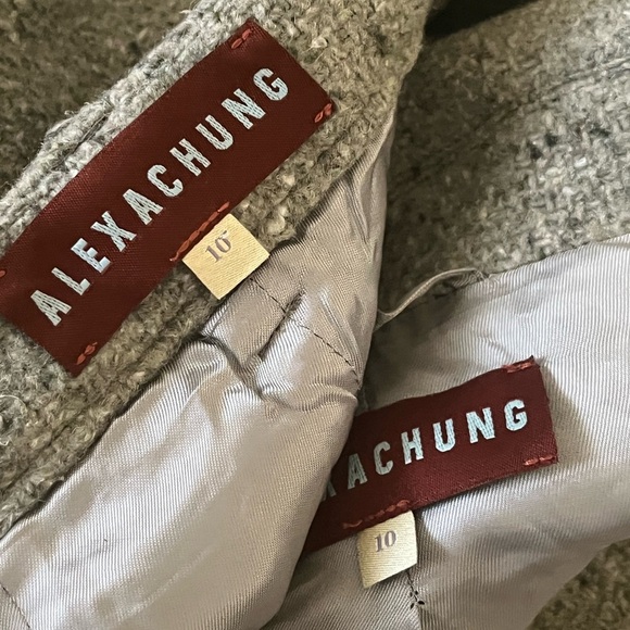 AlexaChung Sage Green Mélange Wool Blend Jacket and Pants US 6 - Picture 14 of 16